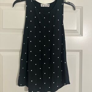 Fighting Eel Black and White Square Dot Tank Top